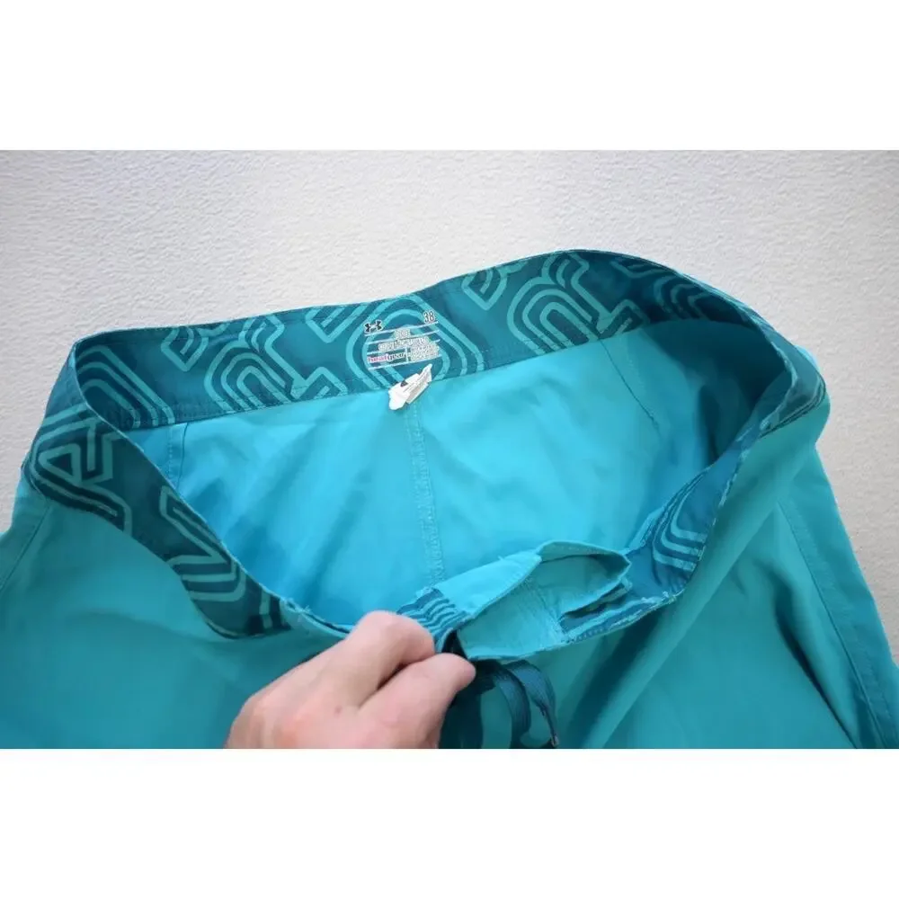 Under Armour Board Shorts HeatGear Loose Blue Athletic Water‎ Swim Mens Sz 38